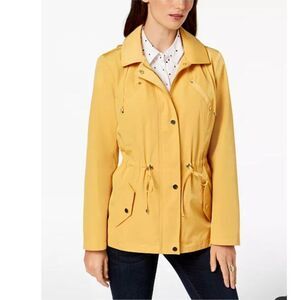 Charter Club Yellow Water-Resistant Hooded Anorak Jacket Size Petite Extra Large